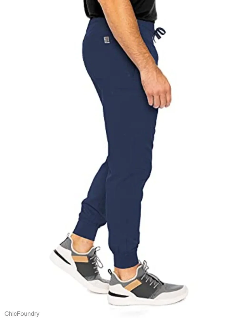 Med Couture Men's Jogger Scrub Pants - 2-Way Stretch, Cargo Pocket, Knit Cuffs